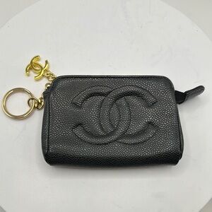 Chanel Black Leather Key Pouch